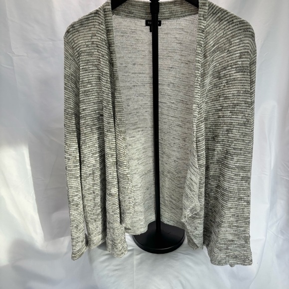 Torrid Cardigan Sweater Grey, White & Gold Metallic Knit Women’s Plus 1 - Picture 3 of 7